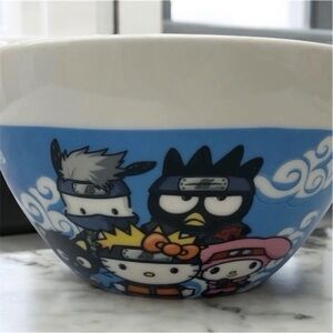 Naruto Shippuden x Hello Kitty Ceramic Ramen Bowl w/ Chopsticks NEW